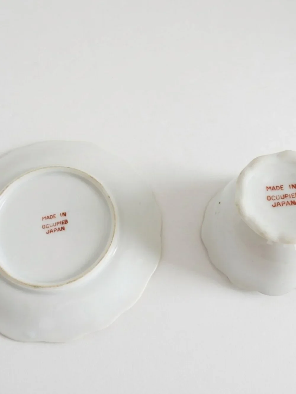 Vintage Occupied Japan Hand Painted Miniature Teacup & Saucer Set Violets